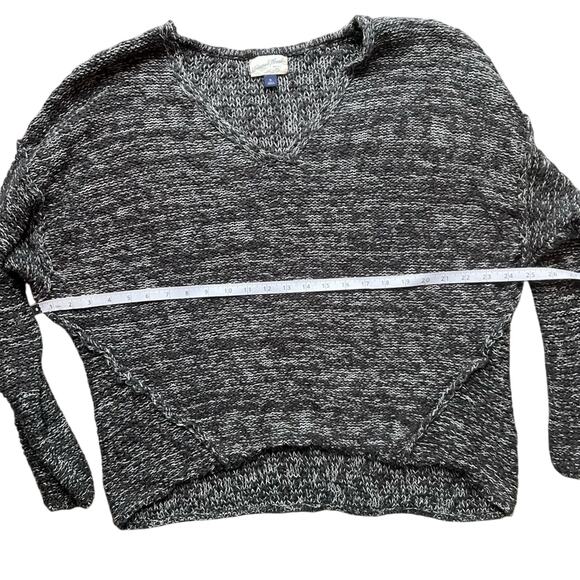 Universal Thread Marled Black and White Knit V-Neck Sweater Size XL - Picture 6 of 8